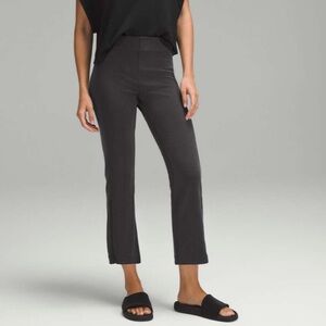 Lululemon Ribbed Softstreme Zip-Leg High-Rise Cropped Pants 25" in Black Sz 14